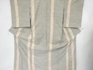 アンティーク　市松に亀甲絣模様織出し手織り紬着物